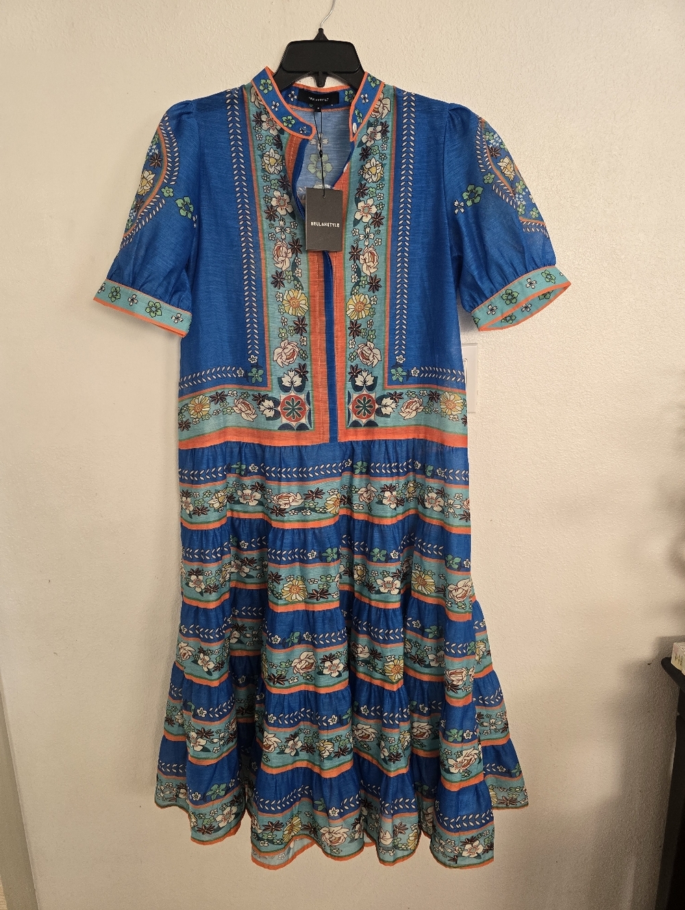Beulah Style Blue Multicolor Dress Size Medium